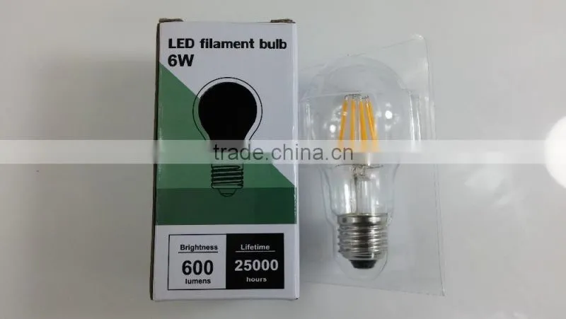 Full glass UL CE RoHS 230V 120V led vintage bulb 8w led filament
