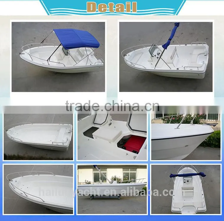 Fibreglass fishing boat T-top canopy panga boat with CE certificate