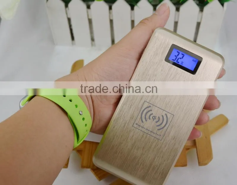 12000mAH 18650 qi wireless charger with LCD power indicator