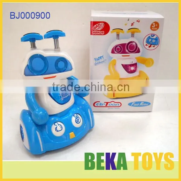 2014 Newest Toys White Kids Novelty Electric Led Robot Toy Small Plastic Cartoon Robot Toys
