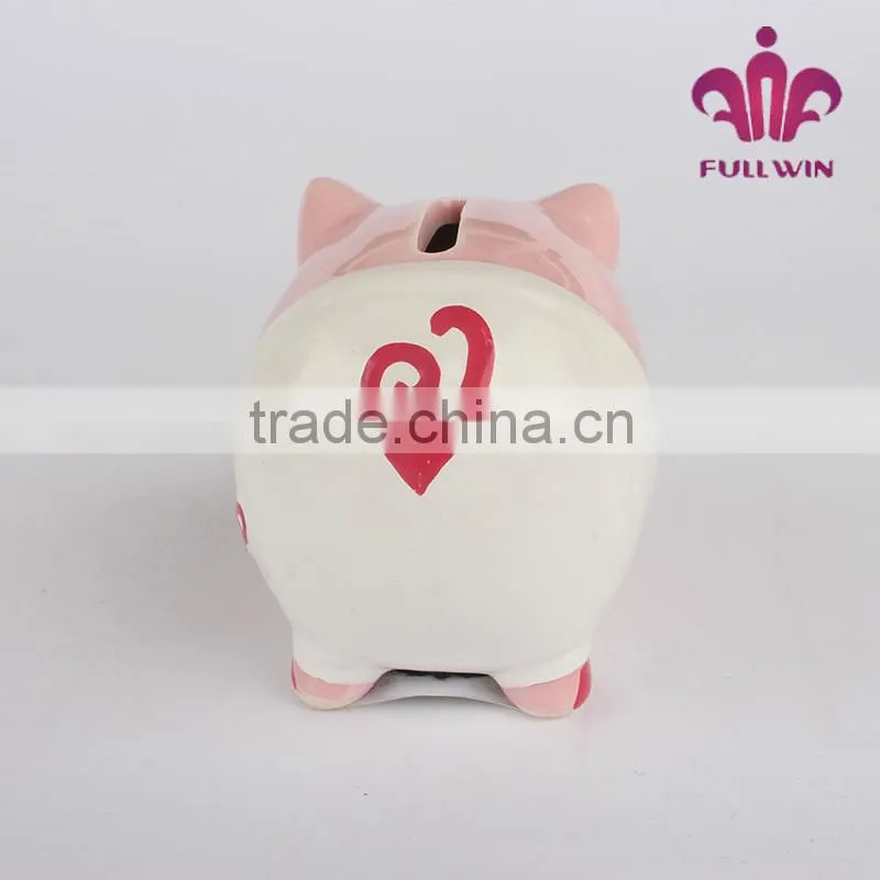 clay piggy bank pink pig piggy bank unopenable piggy bank