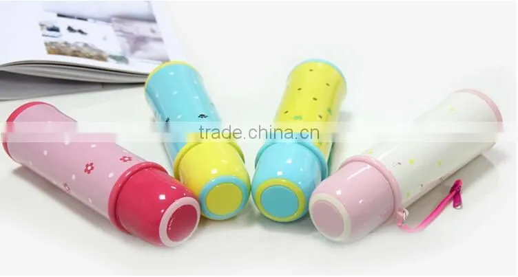 candy color children vacuum flask with cute animal printings