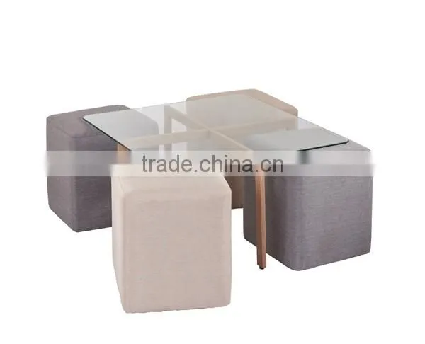 European style coffee table with 4 seats set