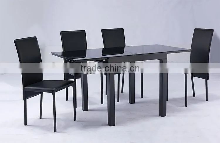 modern extendable glass top dining table with hot sale chairs