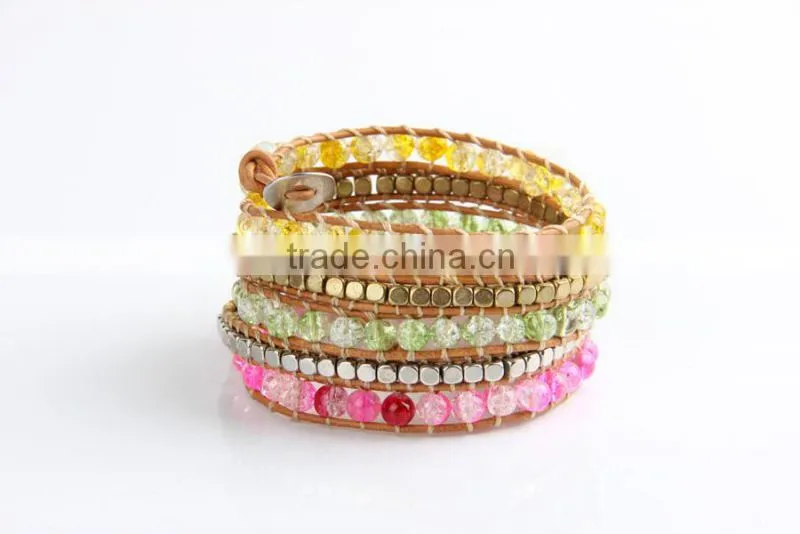 New Arrival Leather Chain Alloy Bracelet Multi-layer T Buckle Rope Woven Bracelet Fashion Men Women Jewelry wholesale