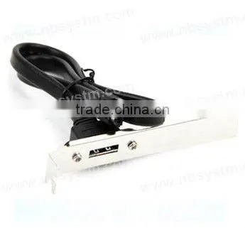 single port eSATA to eSATA bracket cable with shield braiding 50cm,for desktop