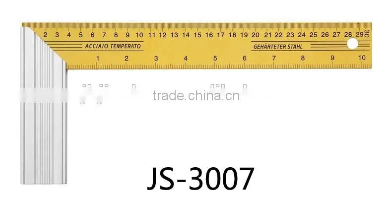 different sizes yellow try square aluminium alloy ruler