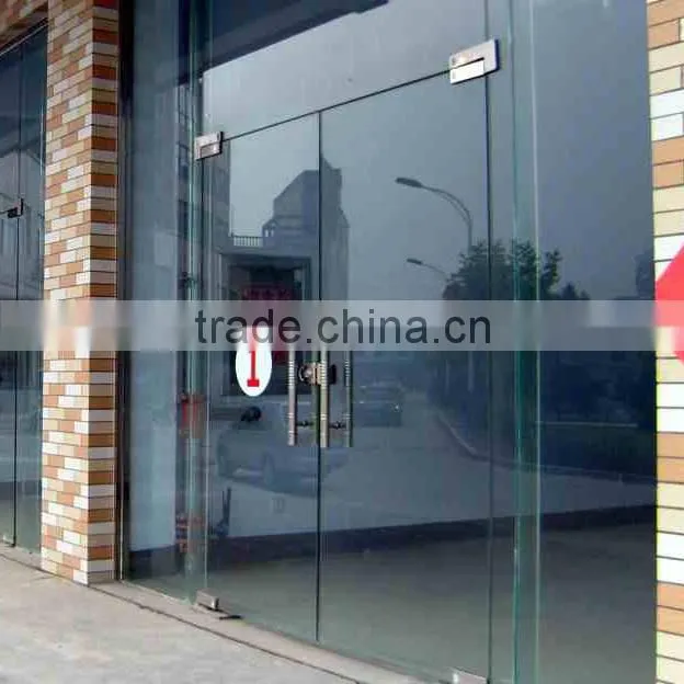 Commercial swing door glass