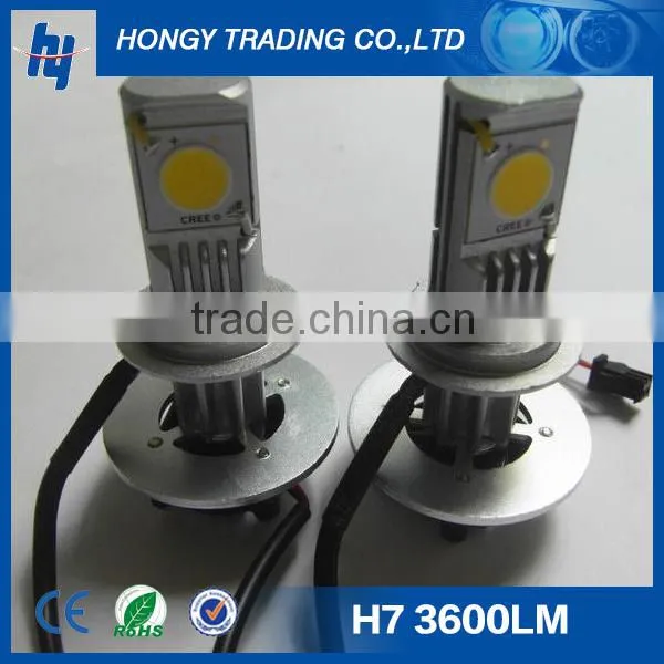 high power 25w h7 cob led auto headlight 3600lm