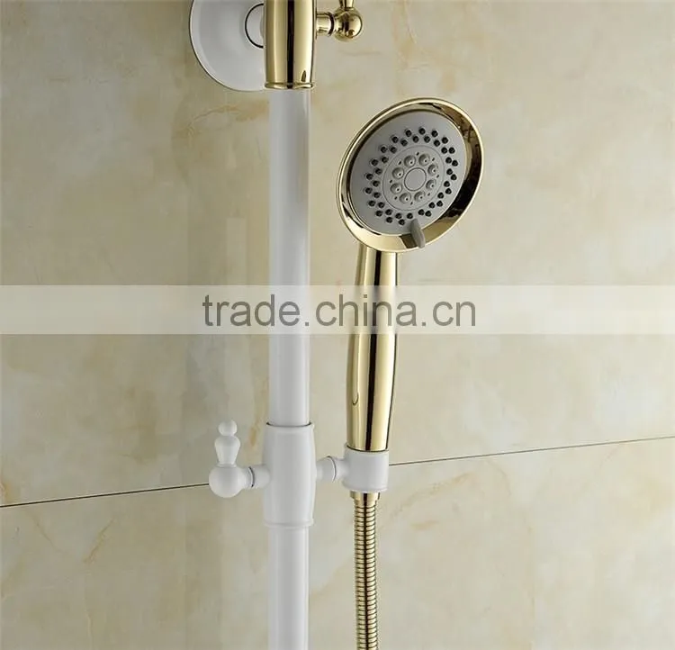 2016 new modern bathroom shower set,white painted rainfall shower set