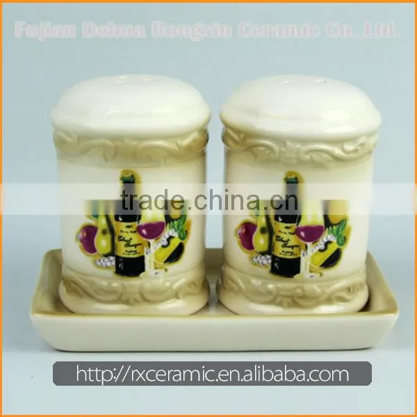 China Supplier High Quality condiment set with decal printing
