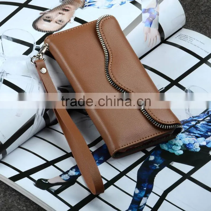 C&T Detachable Strap PU Leather Wallet Handbeg Protective Smartphone Shell for IPhone SE