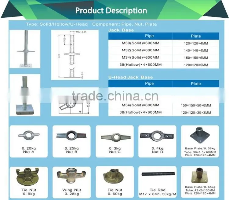 Hot dipped galvanized adjustable jack base