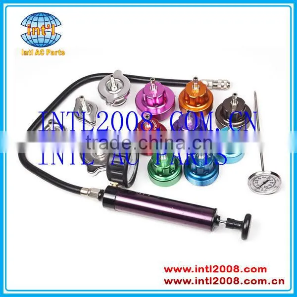Auto Cooling System Radiator Cap Pressure Head Gasket Test Leak Detector /Tester Kit Pump Gauge Adapters