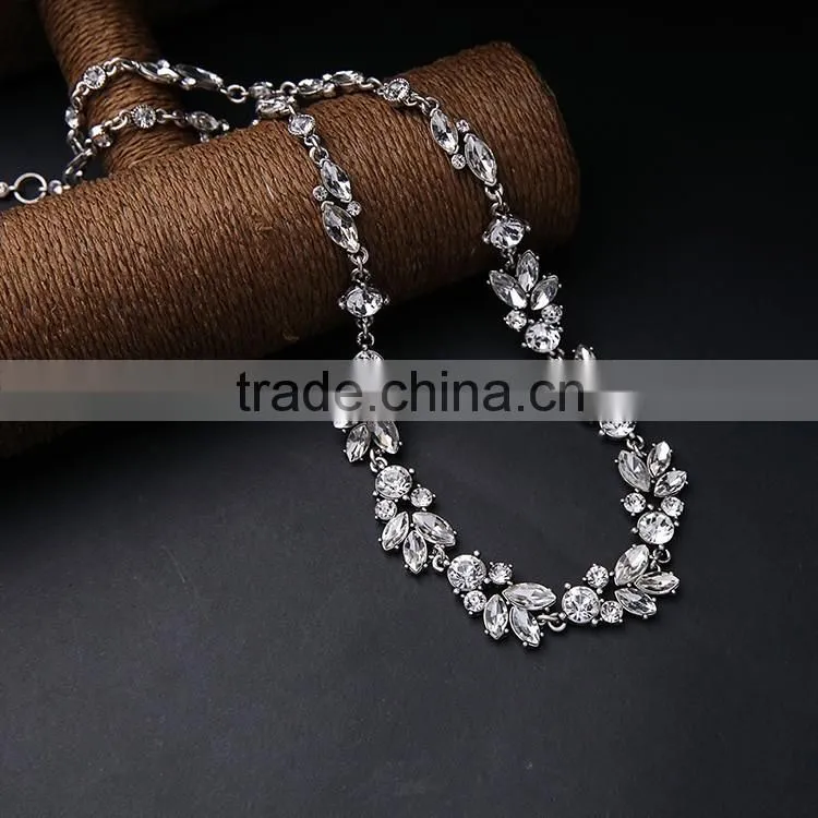 Cheap Wholesale Jewelry 2016 Latest Design Wedding Necklace Crystal Pendant Necklace