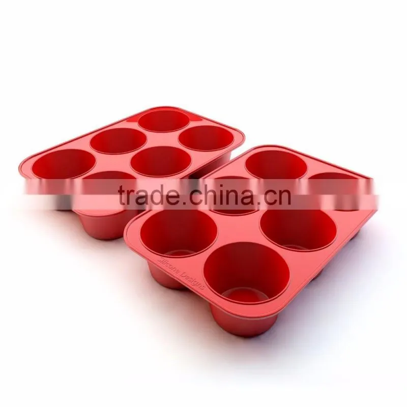 6 hole silicone mold jelly chocolate Muffin brownie and ice cream cake pan baking mold