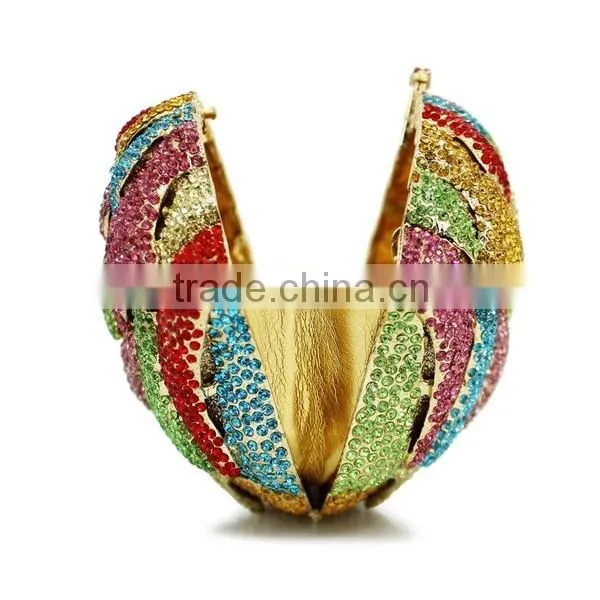 colorful floral shape clutch evening bag rhinestone evening clutch bags ladies purse (8764A-C2)