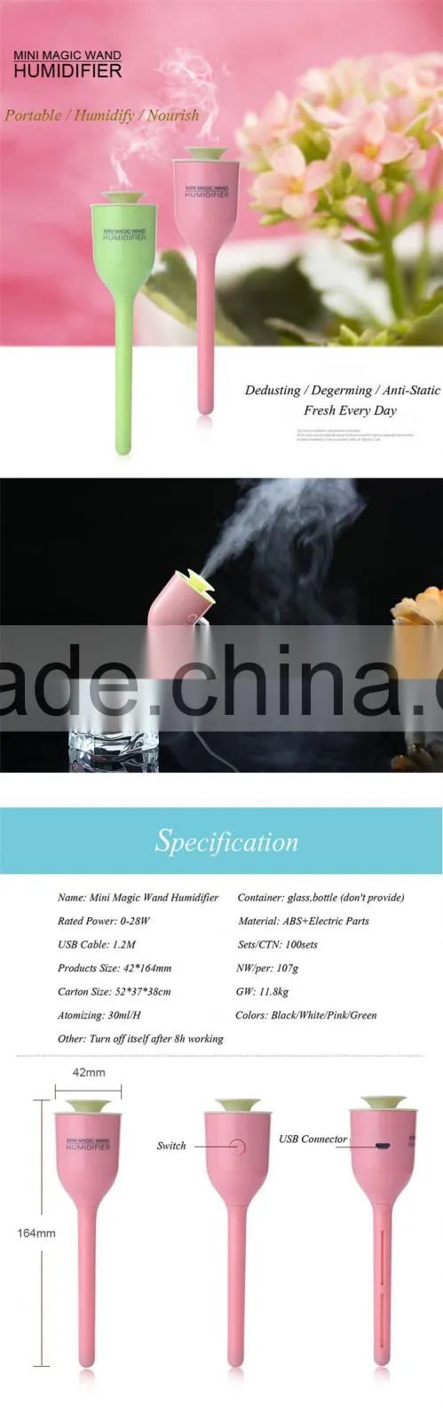 Greative magic stick USB humidifier air purifier