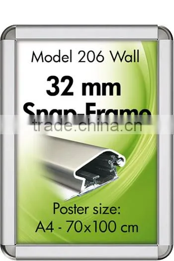 Hotsell indoor advertising board frame with round corner, aluminum advertising frame