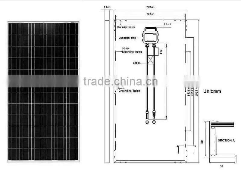 High Efficiency 305W Poly Solar PV Module, PV Solar Panels with CE, CEC, TUV, IEC, ISO certificates