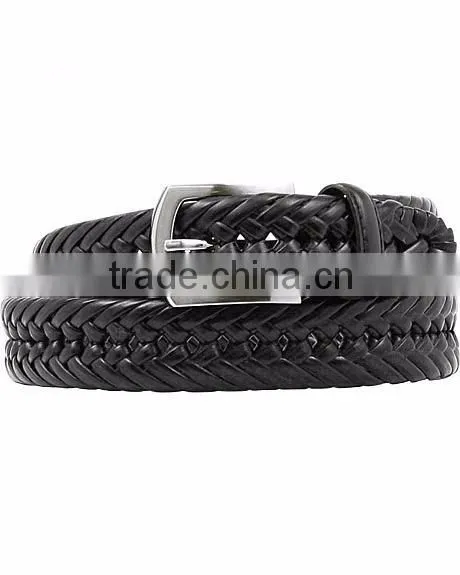 100% Genuine Leather Women's Black Brown Braided Leather Belt