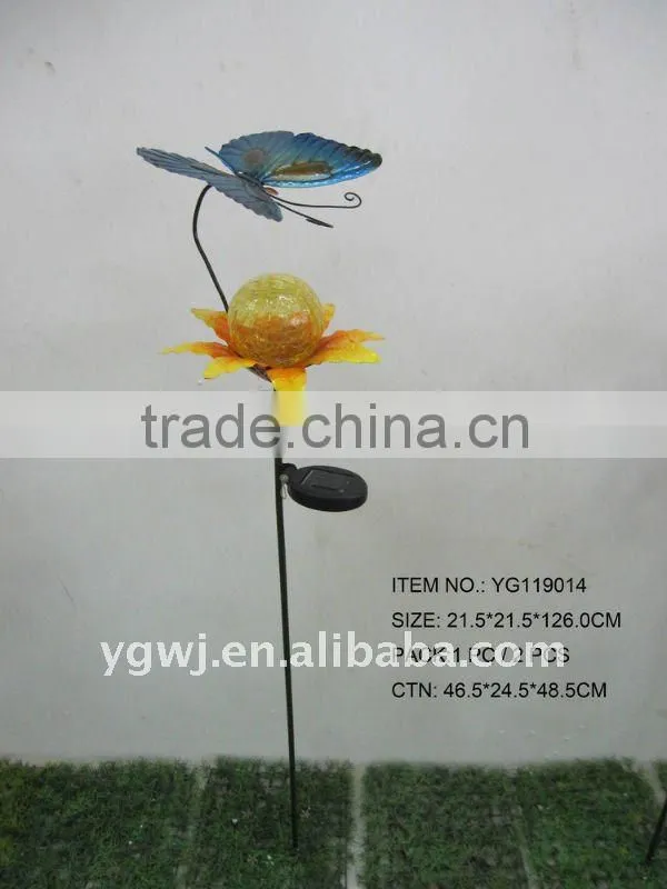 decorative metal butterfly solar garden decoration light