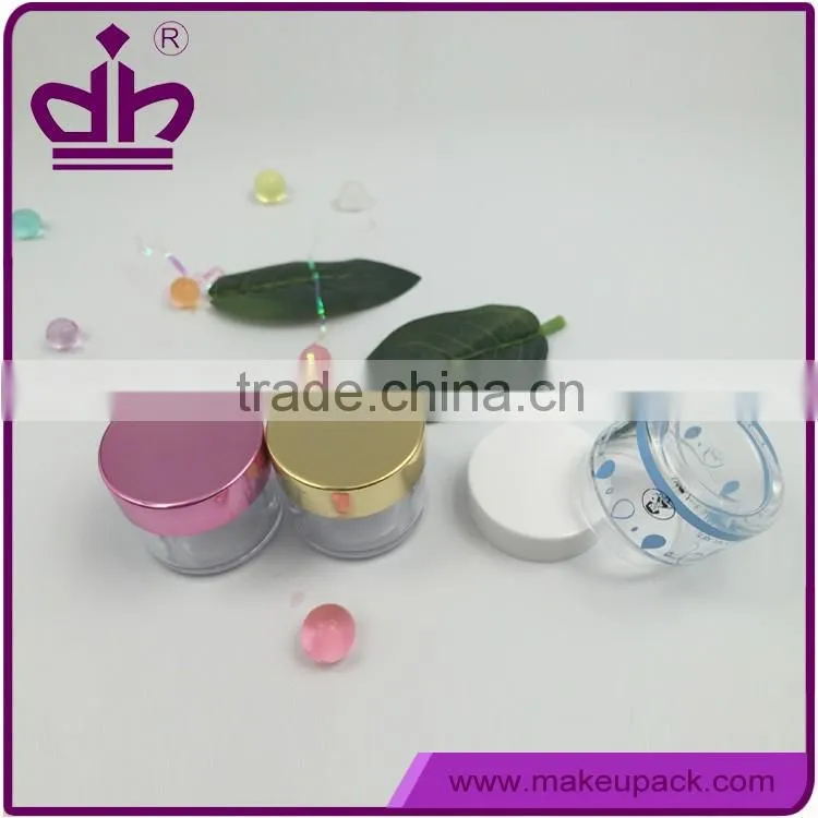 Cosmetic packing small transparent plastic jar 20g