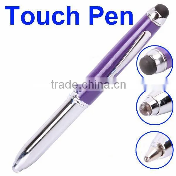 3 in 1 LED touch screen styus ball pen capacitive pen