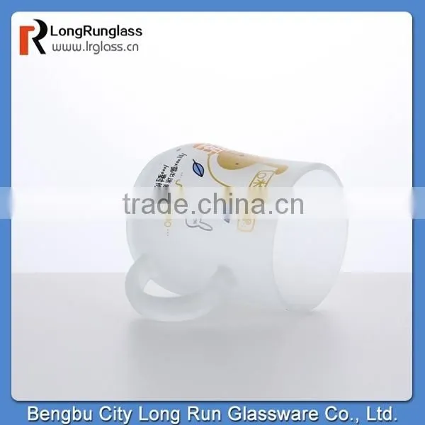 LongRun 2015 new product wholesale frosting glass mug custom sprinting