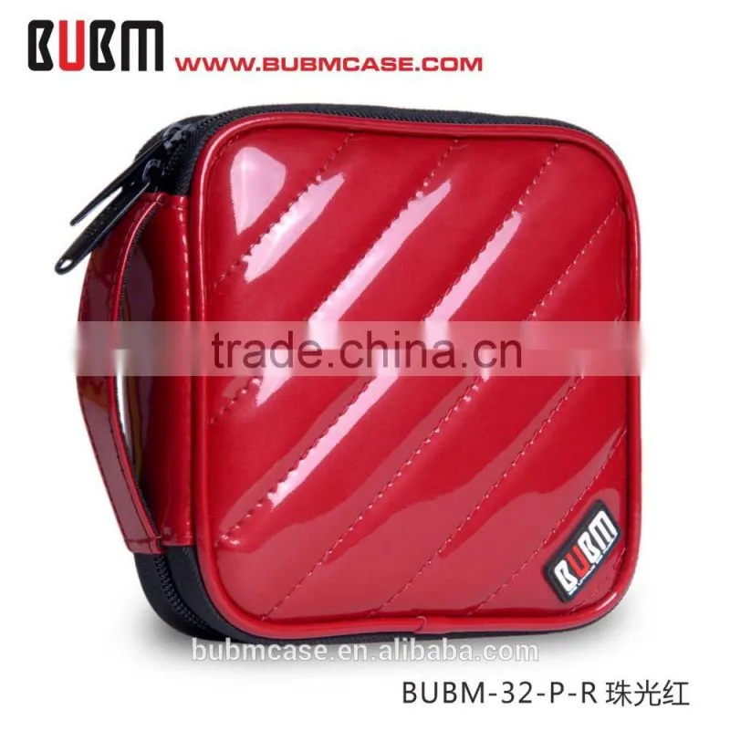 Red BUBM 32 Capacity PU Leather Cover CD Case CD Box DVD Case CD-ROM Holder Car Disc Case