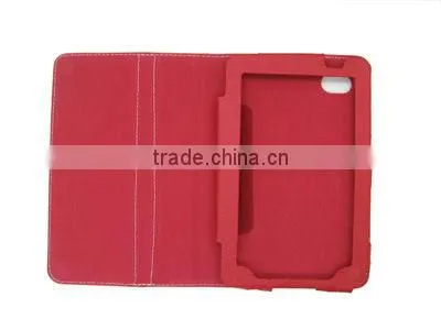 fashion leather case with stand for Samsung Galaxy Tab P1000 red