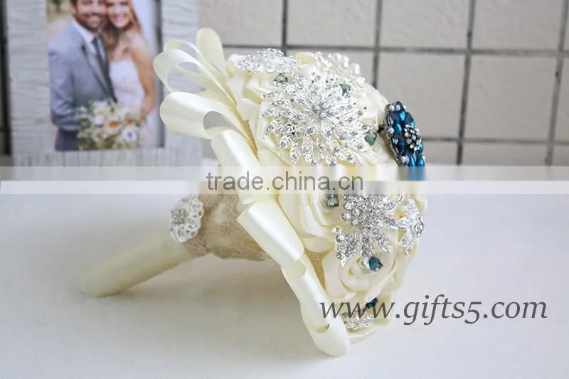 High quality luxurious blue wedding buquet