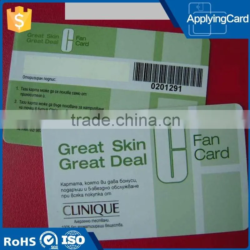 Smart contact card pvc rfid employee card for company access control card with bar code prinitng