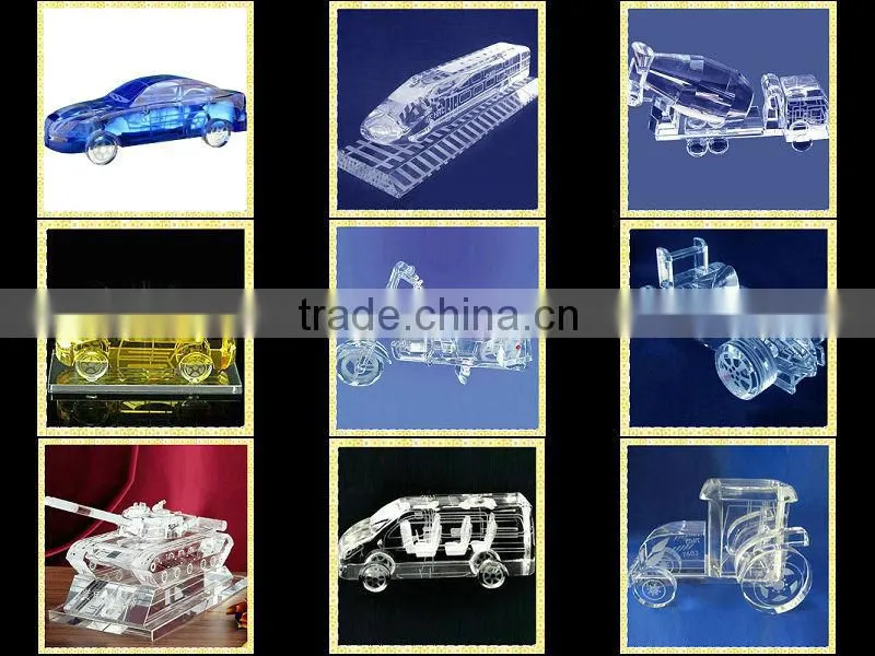 Handmade Engraved Crystal Oil Tanker Model For Business Annual Souvenirs