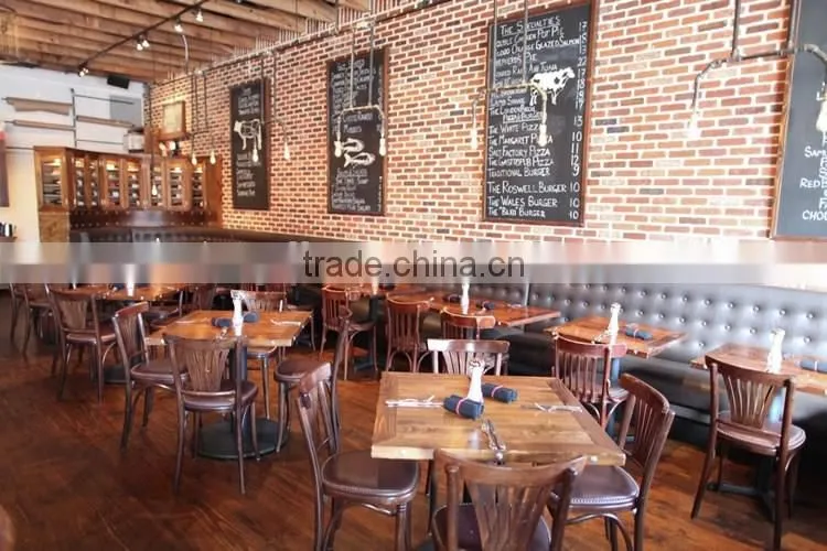 commercial restaurant furniture wooden dining chair /table and booth set