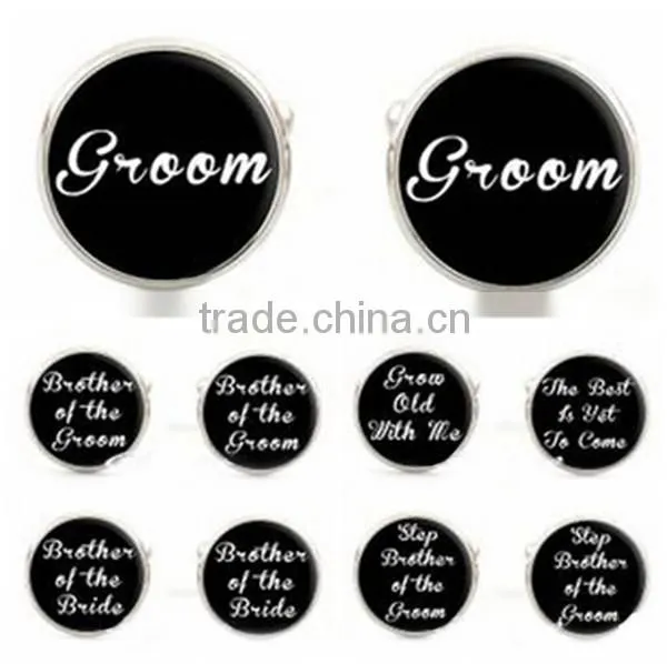 2016 trendy products black round cooper cufflinks for mens shirts