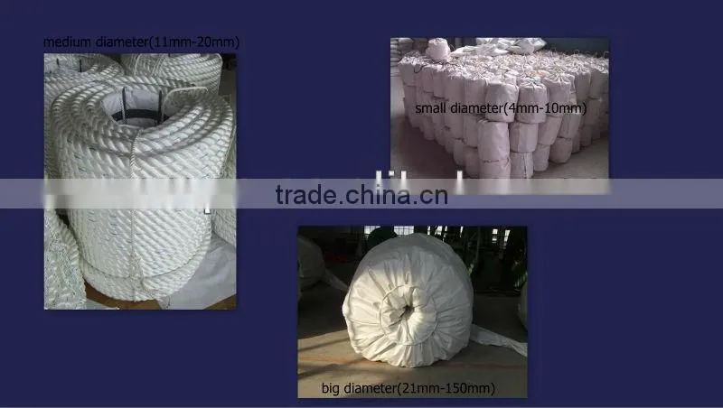 packing rope/ twine pp rope /mooring rope/used ship rope/ polyester rope