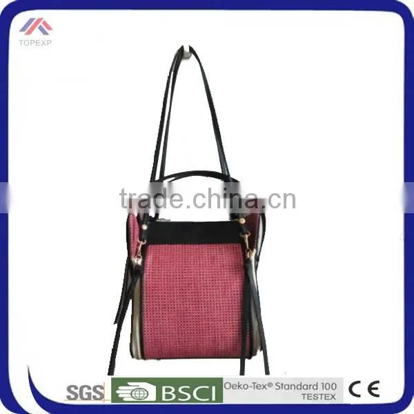 Girs Denim Tiny Shoulder Bag With Black Leather Handle