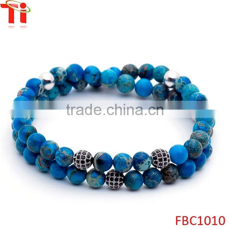Hot-sale bead jewelry with Lapis lazuli glass bead bracelet