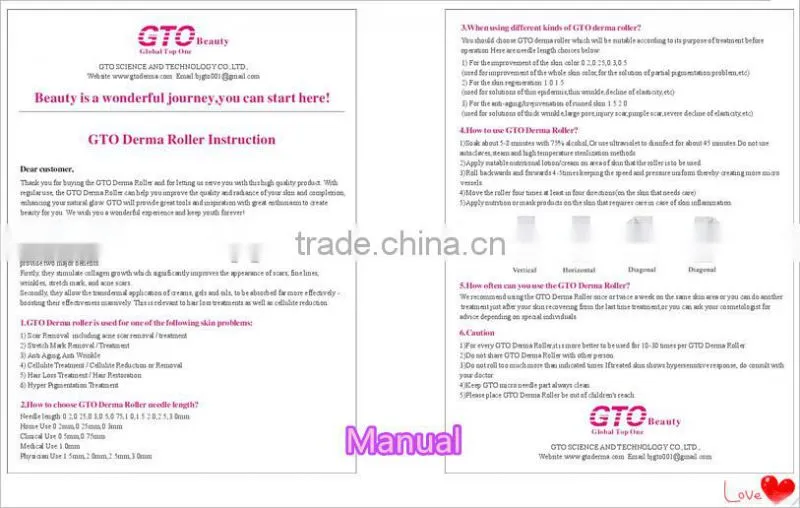CE approved factory wholesale 540 derma roller