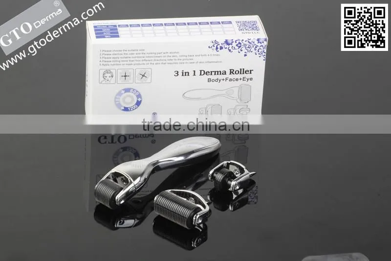Hot sale face microneedle therapy skin care GTO 3 in 1 derma roller