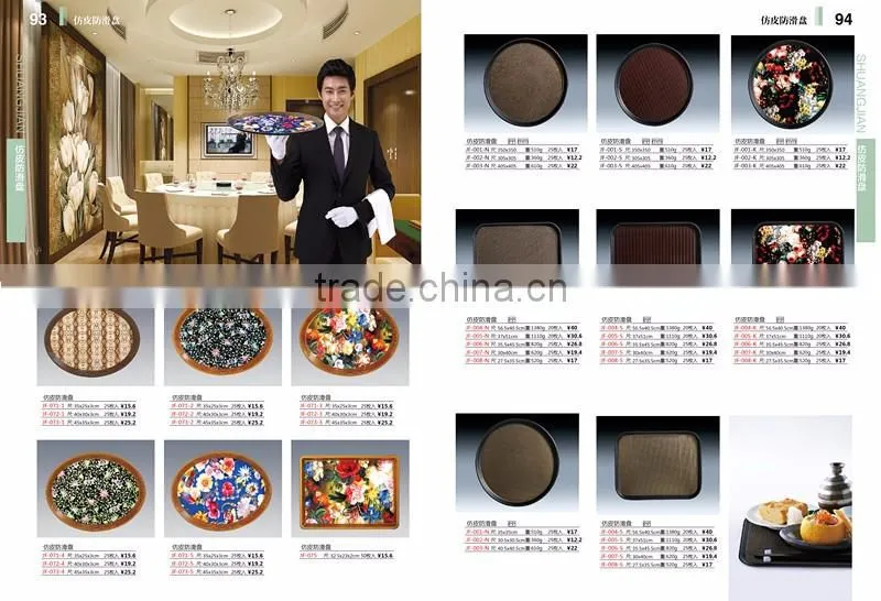 Elegant plastic faux leather serving tray