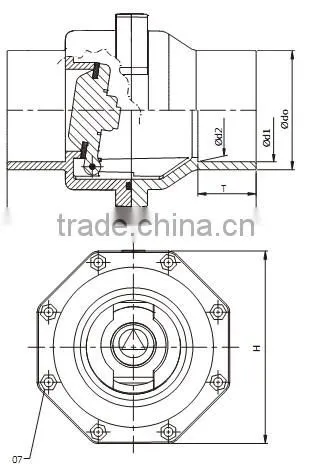 UPVC Swinging check valves DIN PN10/ Swinging check valves