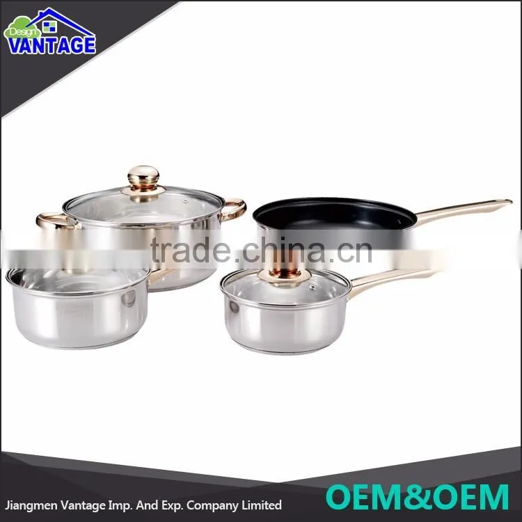 7pcs Kitchen accessories cookware stainless steel pot set