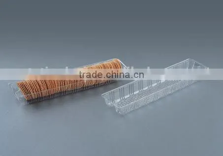 rectangle disposable clear plastic biscuit tray, cookie/food packing tray