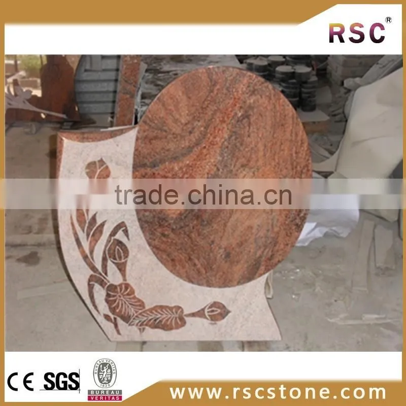 Cheap flower polyresin tombstone