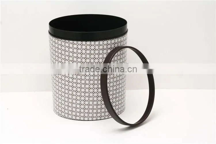 Plastic Leather Medium Semi Round Trash Can Wastebin 9L