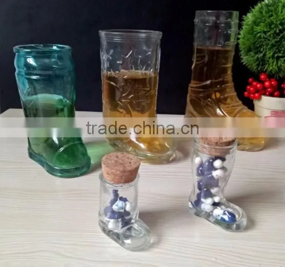 Haonai wholesale stocked funny boot shaped beer glass mug