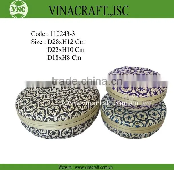 Decorative bamboo box set of 2
