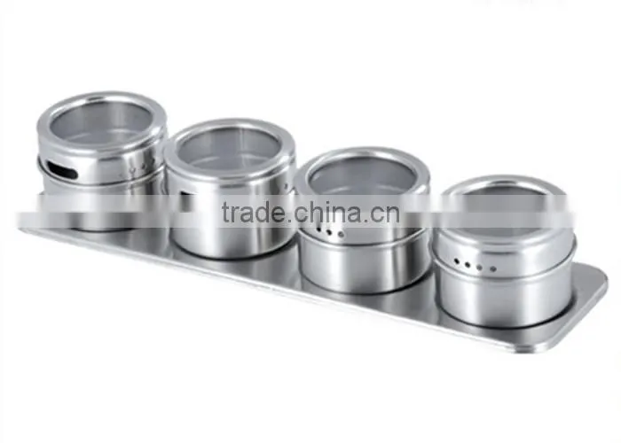 Magnetic Spice Jar Stainless Steel Condiment Sets, Condiment Jar